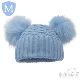 Deluxe Checked/Striped Hat With Pom Poms (H674/672) (Baby Hats) Mansuri